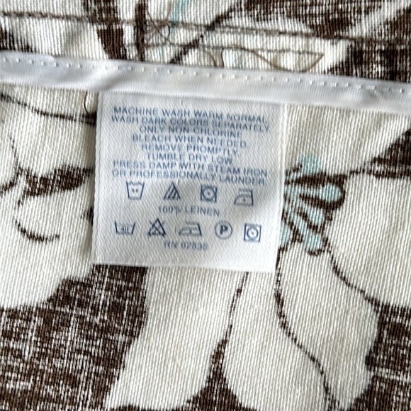 Land’s End 100% Linen Brown/White Floral Print Womens Blazer Classic Size 10 - Picture 14 of 15